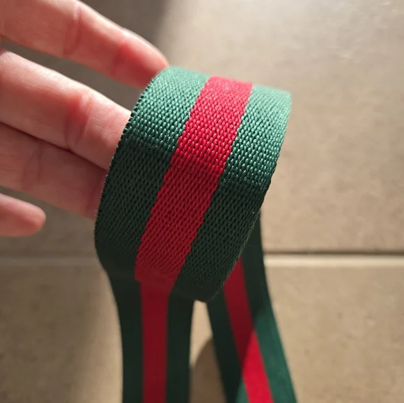 Red and Green Stripe Bag Replacement Strap Wide Adjustable - Picture 5 of 11